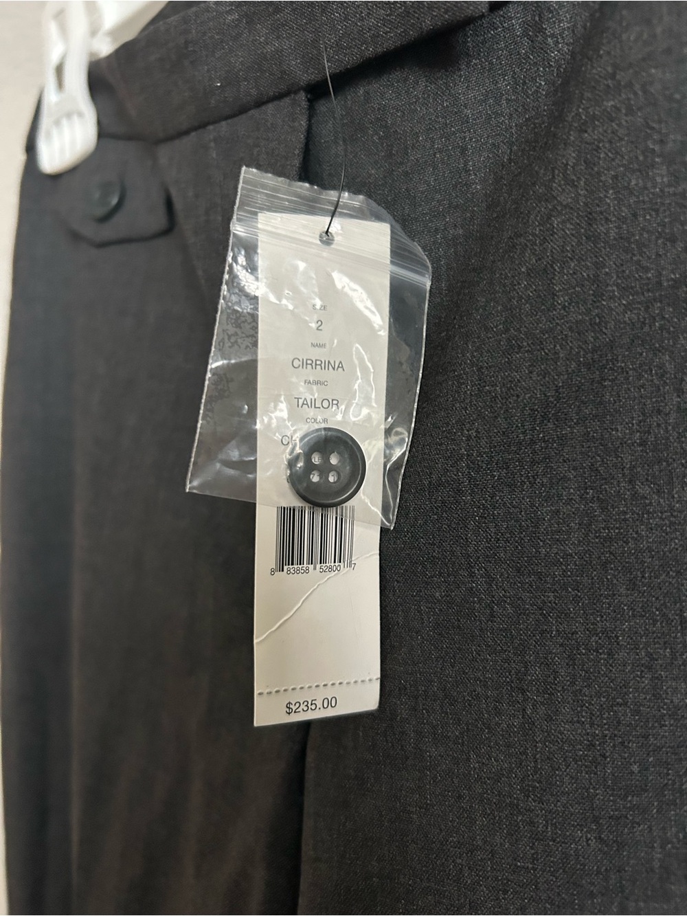 NWT 235$ Theory Dark Gray 96% Wool Wide Leg Dress Pants - Picture 10 of 13